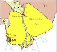 Рис. 1. Геологическая карта района Мургабской впадины