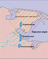 Рис. 3. Схема расположения газовых месторождений северной части Шапкино-Юрьяхинского вала
